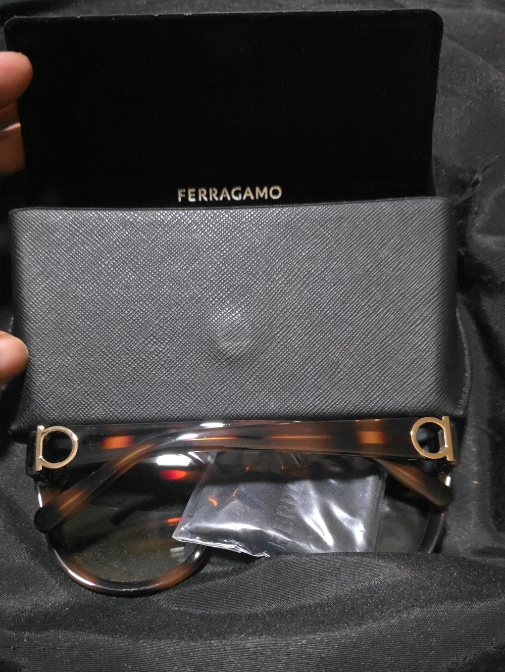 BRAND NEW Salvatore Ferragamo Tortoiseshell Sunglasses with Gold Accents